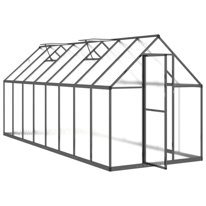 Greenhouse with Base Frame in Anthracite (445 x 169 x 195cm) - Little and Giant Explorers vidaXL