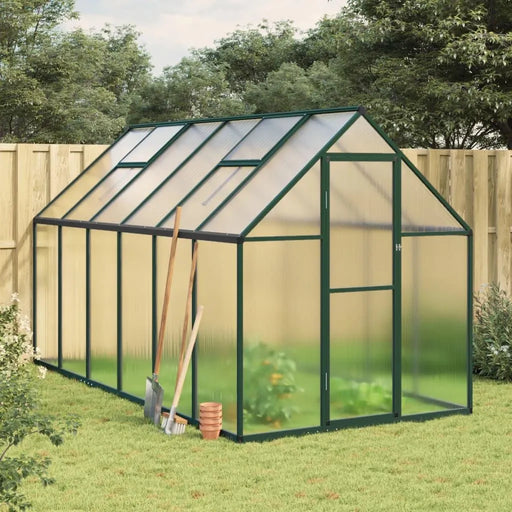 Greenhouse with Base Frame in Green (334 x 169 x 195cm) - Little and Giant Explorers vidaXL