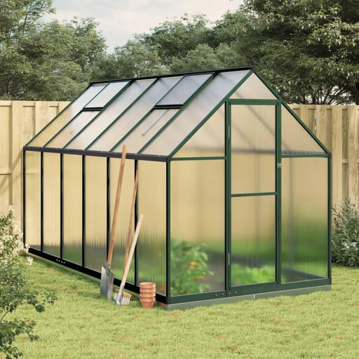 Greenhouse with Base Frame in Green (334 x 169 x 202cm) - Little and Giant Explorers vidaXL