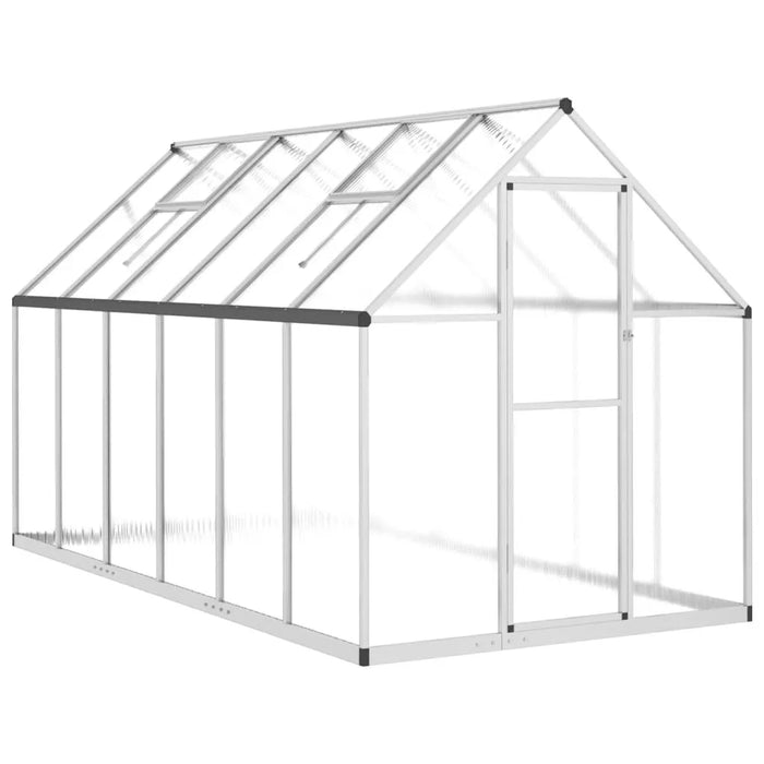 Greenhouse with Base Frame in Silver (334 x 169 x 195cm) - Little and Giant Explorers vidaXL