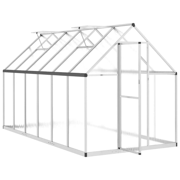 Greenhouse with Base Frame in Silver (334 x 169 x 195cm) - Little and Giant Explorers vidaXL