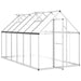 Greenhouse with Base Frame in Silver (334 x 169 x 195cm) - Little and Giant Explorers vidaXL