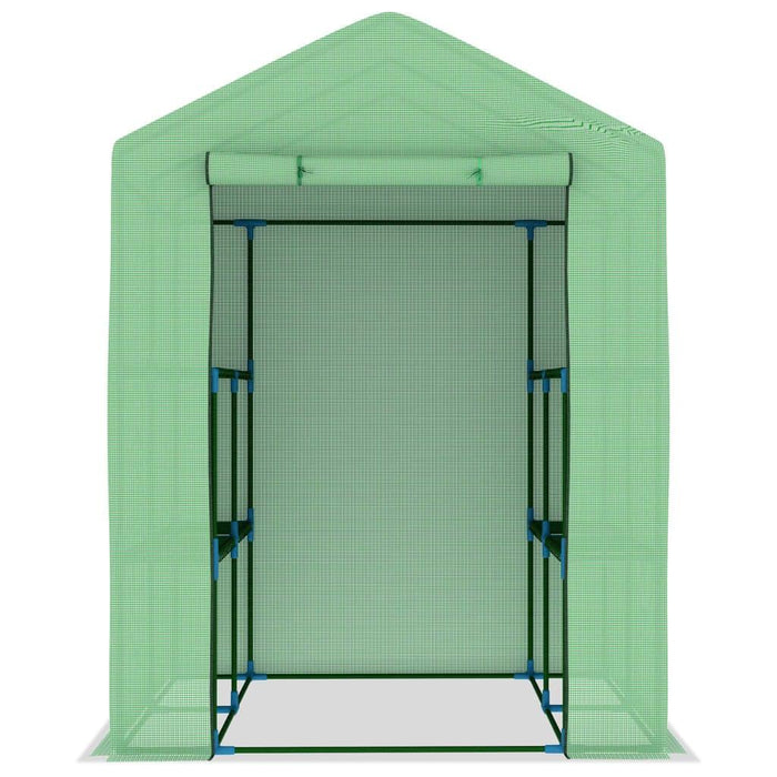 Greenhouse with Steel Shelves (143 x 143 x 195cm) - Little and Giant Explorers vidaXL