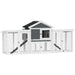 Large Wooden Chicken Coop with Run with Nesting Box in White (204 x 85 x 93cm) - Little and Giant Explorers PawHut