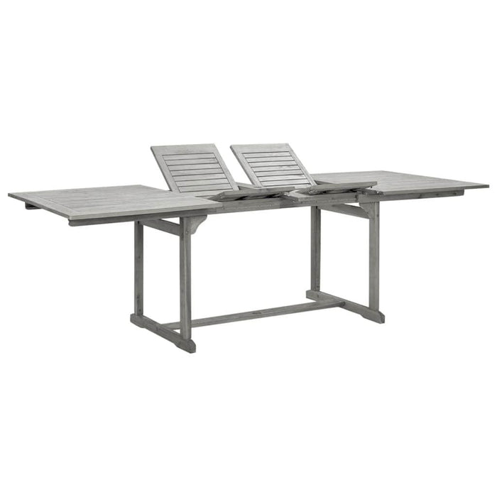 Grey Garden Dining Table in Solid Acacia Wood - Little and Giant Explorers vidaXL