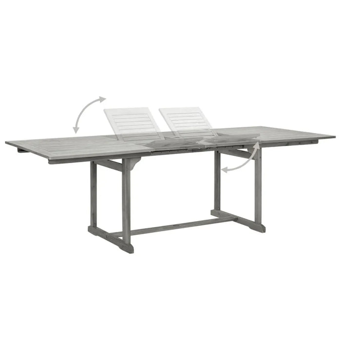 Grey Garden Dining Table in Solid Acacia Wood - Little and Giant Explorers vidaXL