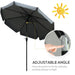 Grey Garden Parasol 2.66m | Tilting Aluminium Pole with Crank Handle OUTSUNNY - Little and Giant Explorers Outsunny