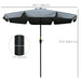 Grey Garden Parasol 2.66m | Tilting Aluminium Pole with Crank Handle OUTSUNNY - Little and Giant Explorers Outsunny