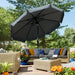 Grey Garden Parasol 2.66m | Tilting Aluminium Pole with Crank Handle OUTSUNNY - Little and Giant Explorers Outsunny