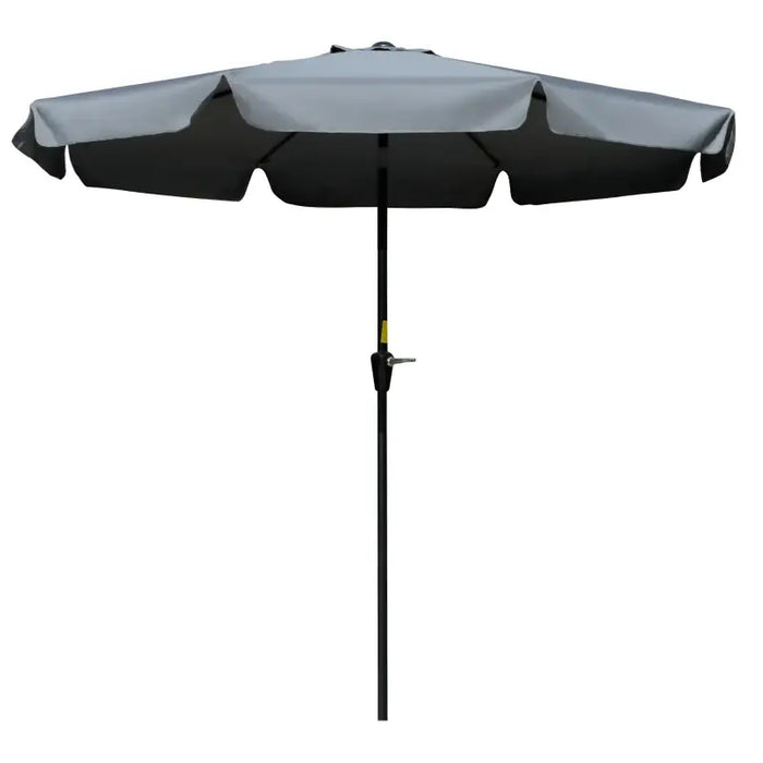Grey Garden Parasol 2.66m | Tilting Aluminium Pole with Crank Handle OUTSUNNY - Little and Giant Explorers Outsunny