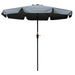 Grey Garden Parasol 2.66m | Tilting Aluminium Pole with Crank Handle OUTSUNNY - Little and Giant Explorers Outsunny