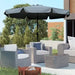 Grey Garden Parasol 2.66m | Tilting Aluminium Pole with Crank Handle OUTSUNNY - Little and Giant Explorers Outsunny