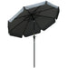 Grey Garden Parasol 2.66m | Tilting Aluminium Pole with Crank Handle OUTSUNNY - Little and Giant Explorers Outsunny