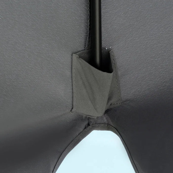 Grey Garden Parasol 2.66m | Tilting Aluminium Pole with Crank Handle OUTSUNNY - Little and Giant Explorers Outsunny