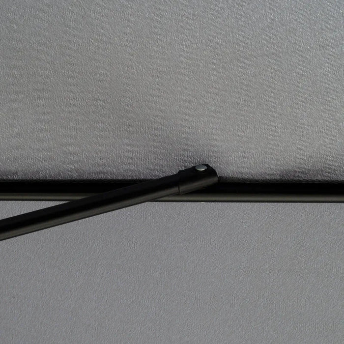 Grey Garden Parasol 2.66m | Tilting Aluminium Pole with Crank Handle OUTSUNNY - Little and Giant Explorers Outsunny