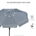 Grey Garden Parasol 2.66m | Tilting Aluminium Pole with Crank Handle OUTSUNNY - Little and Giant Explorers Outsunny