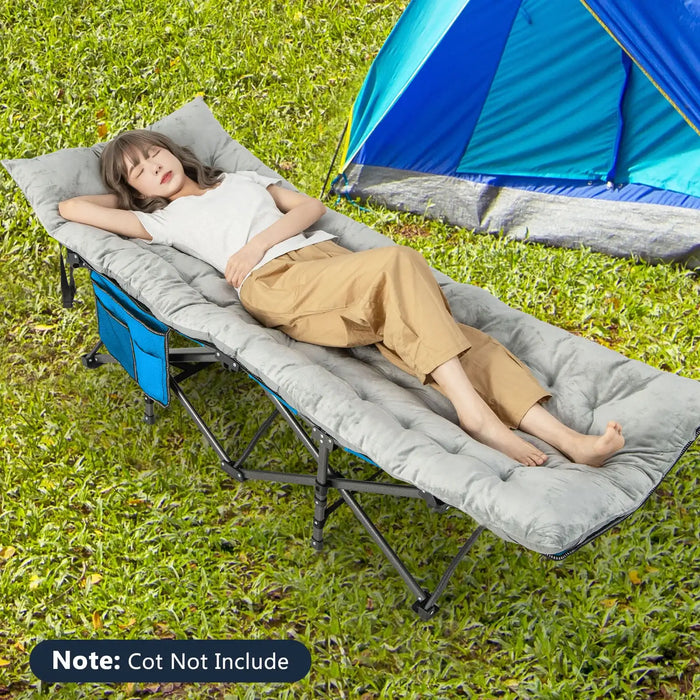 Grey Lounge Cushion Pad | Crystal Velvet Outdoor and Indoor Seat Pad with Fixing Straps COSTWAY - Little and Giant Explorers Costway