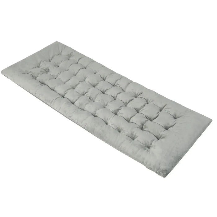 Grey Lounge Cushion Pad | Crystal Velvet Outdoor and Indoor Seat Pad with Fixing Straps COSTWAY - Little and Giant Explorers Costway