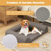 Grey Orthopedic Dog Sofa Bed with Bolsters | Egg-Crate Foam Support - Up to 20kg COSTWAY - Little and Giant Explorers Costway