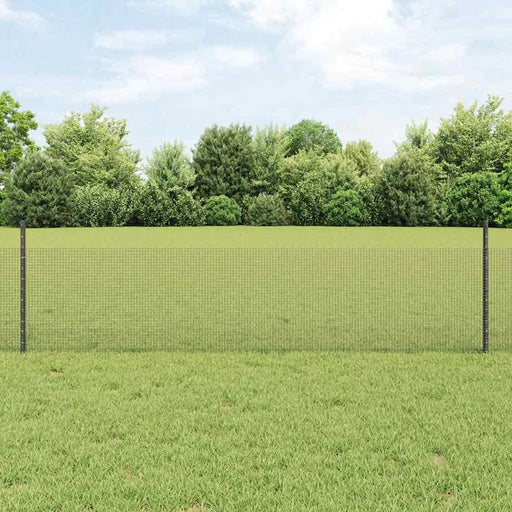 Grey Powder-Coated Metal Chicken Wire Fence Set – 10 x 0.5m | Complete with Posts VIDAXL - Little and Giant Explorers vidaXL