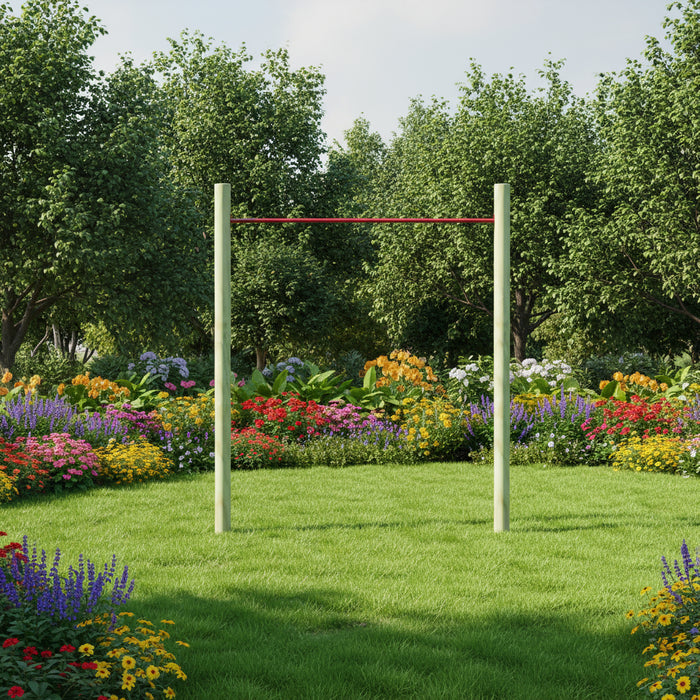 Steel Turning Bar in Red 125cm - Little and Giant Explorers vidaXL