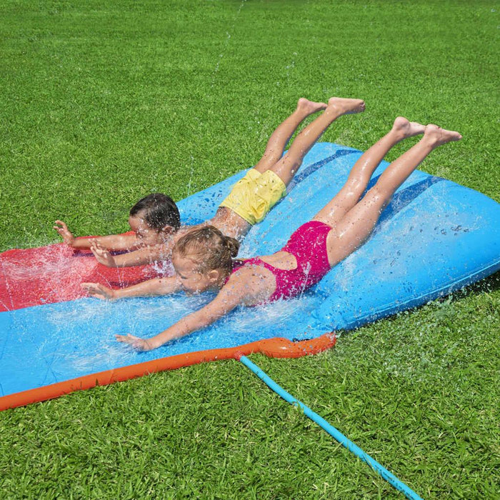 H2OGO Water Slide - Tsunami Splash Ramp - Double Slide - Little and Giant Explorers Bestway