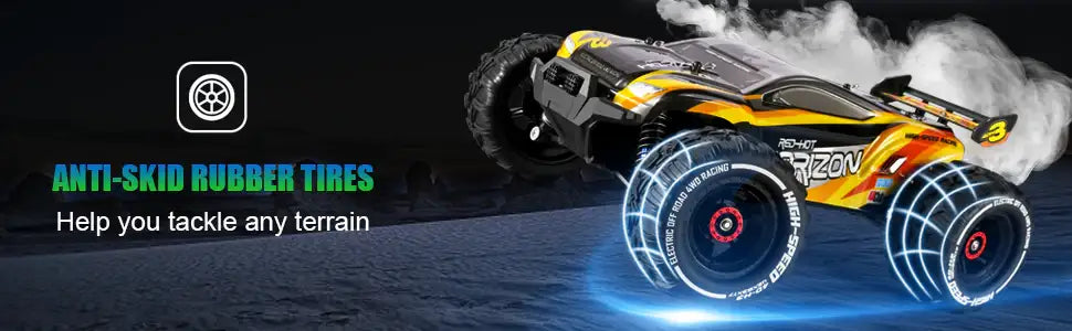 H3 1/18 High Speed RC Monster Truck - Dual Motors | 4WD 50+ KM/H with LED Headlights 4DRC - Little and Giant Explorers 4DRC