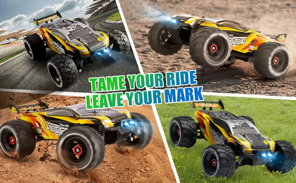 H3 1/18 High Speed RC Monster Truck - Dual Motors | 4WD 50+ KM/H with LED Headlights 4DRC - Little and Giant Explorers 4DRC