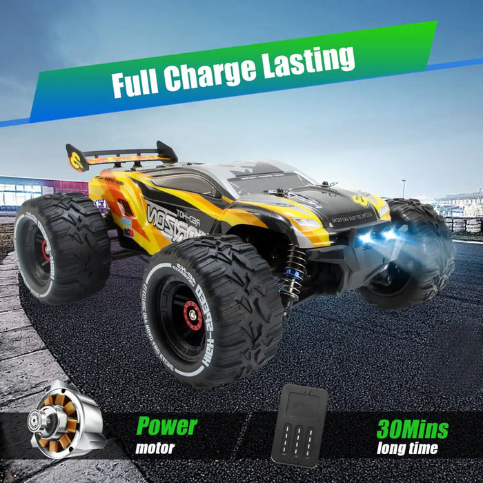 H3 1/18 High Speed RC Monster Truck - Dual Motors | 4WD 50+ KM/H with LED Headlights 4DRC - Little and Giant Explorers 4DRC