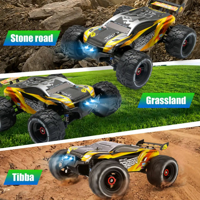 H3 1/18 High Speed RC Monster Truck - Dual Motors | 4WD 50+ KM/H with LED Headlights 4DRC - Little and Giant Explorers 4DRC