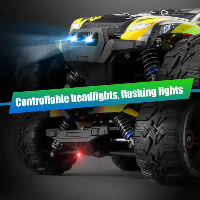 H3 1/18 High Speed RC Monster Truck - Dual Motors | 4WD 50+ KM/H with LED Headlights 4DRC - Little and Giant Explorers 4DRC