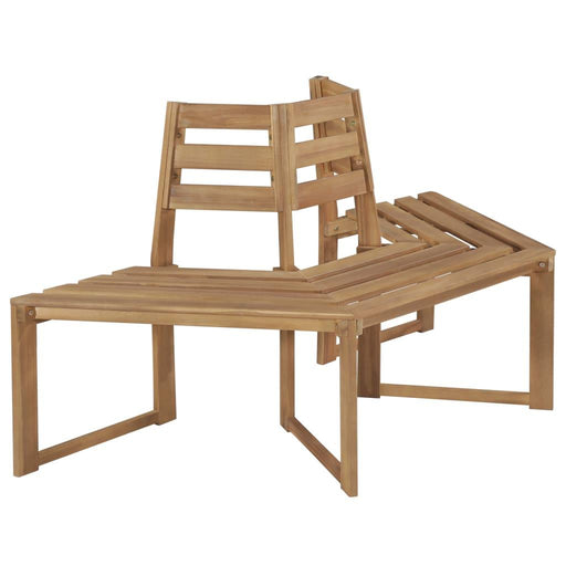 Half-Hexagonal Tree Bench Ø160cm in Solid Acacia Wood - Little and Giant Explorers vidaXL