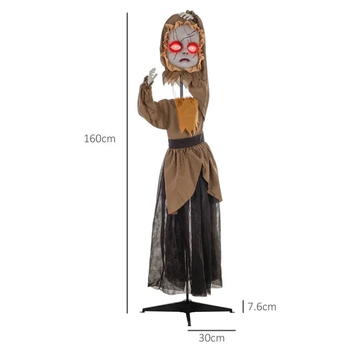 Halloween Decoration Doll - Animatronic with Sound Activation - Little and Giant Explorers HOMCOM