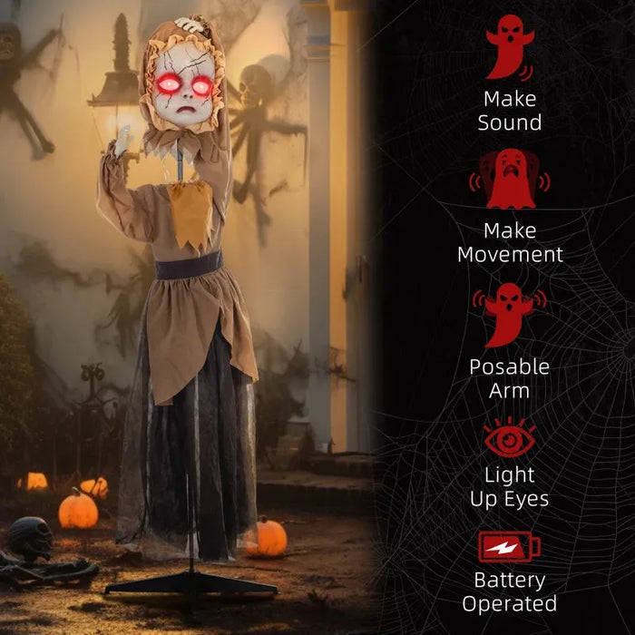 Halloween Decoration Doll - Animatronic with Sound Activation - Little and Giant Explorers HOMCOM