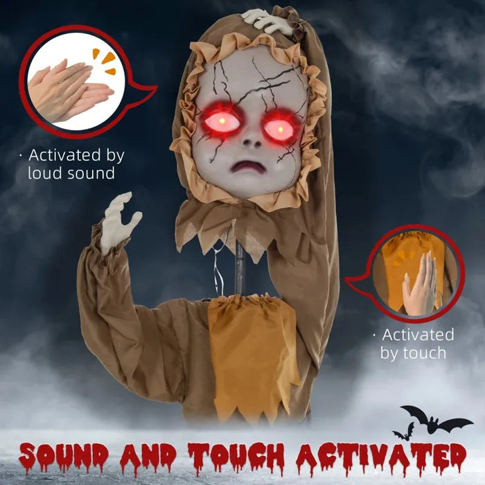 Halloween Decoration Doll - Animatronic with Sound Activation - Little and Giant Explorers HOMCOM