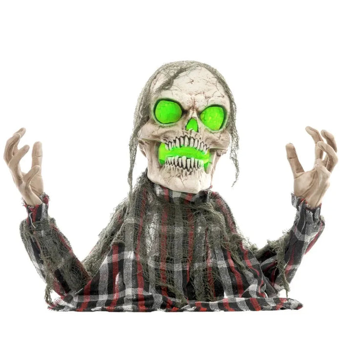 Halloween Decoration Ground Breaker Skeleton - Animatronic with Sound Activation - Little and Giant Explorers HOMCOM