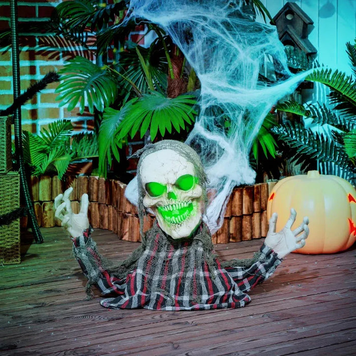 Halloween Decoration Ground Breaker Skeleton - Animatronic with Sound Activation - Little and Giant Explorers HOMCOM