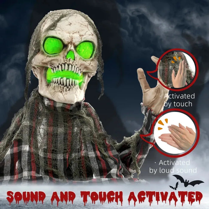 Halloween Decoration Ground Breaker Skeleton - Animatronic with Sound Activation - Little and Giant Explorers HOMCOM