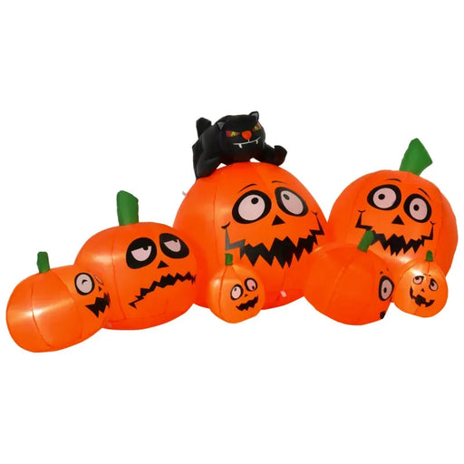 Halloween Decoration Inflatable Pumpkins with LED Lights and Flashing Eyes - Little and Giant Explorers HOMCOM