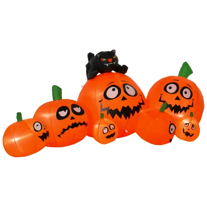 Halloween Decoration Inflatable Pumpkins with LED Lights and Flashing Eyes - Little and Giant Explorers HOMCOM