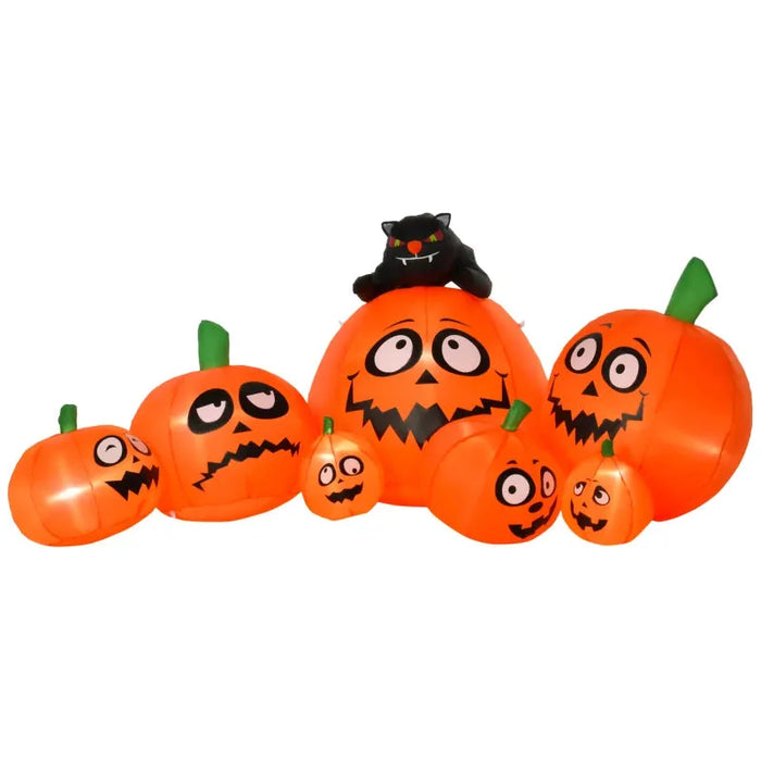 Halloween Decoration Inflatable Pumpkins with LED Lights and Flashing Eyes - Little and Giant Explorers HOMCOM