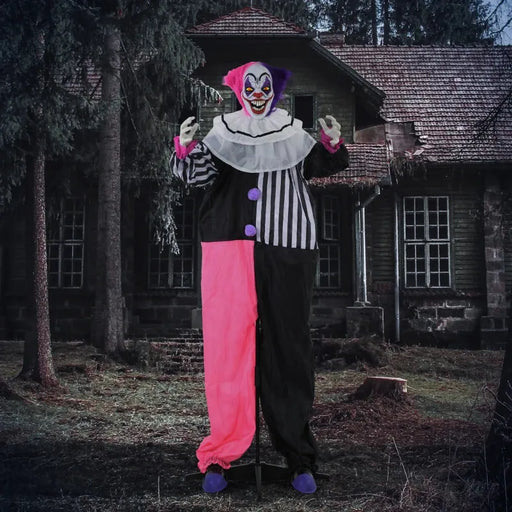 Halloween Decoration Laughing Clown - Animatronic with Sound Activation - Little and Giant Explorers HOMCOM