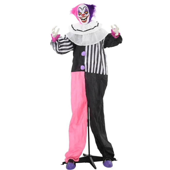 Halloween Decoration Laughing Clown - Animatronic with Sound Activation - Little and Giant Explorers HOMCOM