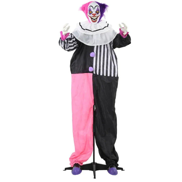 Halloween Decoration Laughing Clown - Animatronic with Sound Activation - Little and Giant Explorers HOMCOM