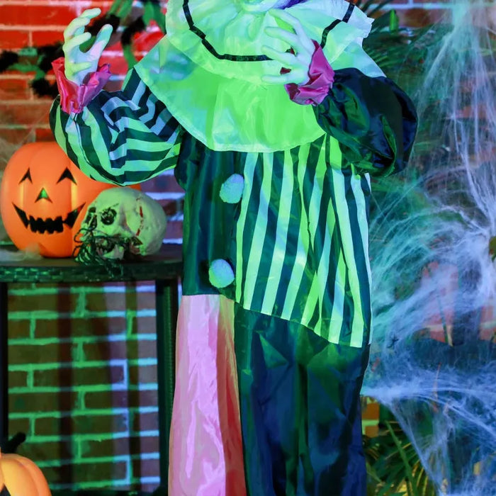 Halloween Decoration Laughing Clown - Animatronic with Sound Activation - Little and Giant Explorers HOMCOM