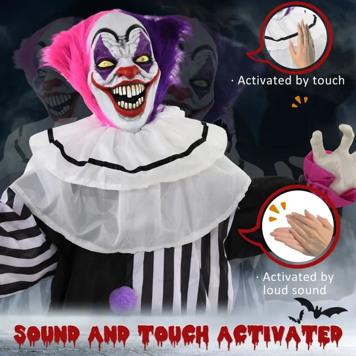 Halloween Decoration Laughing Clown - Animatronic with Sound Activation - Little and Giant Explorers HOMCOM