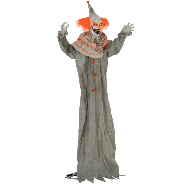 Halloween Decoration Orange Classic Clown - Animatronic with Sound Activation - Little and Giant Explorers HOMCOM