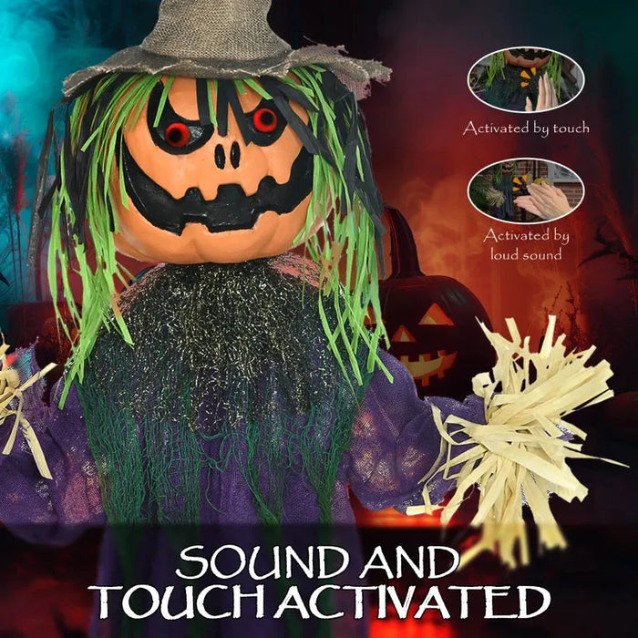 Halloween Decoration Pumpkin Man - Animatronic with Sound Activation - Little and Giant Explorers HOMCOM