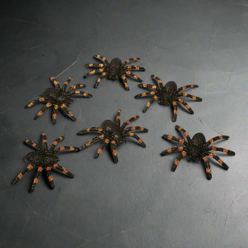 Halloween Decoration - Set of 6 Shiny Spiders - Little and Giant Explorers