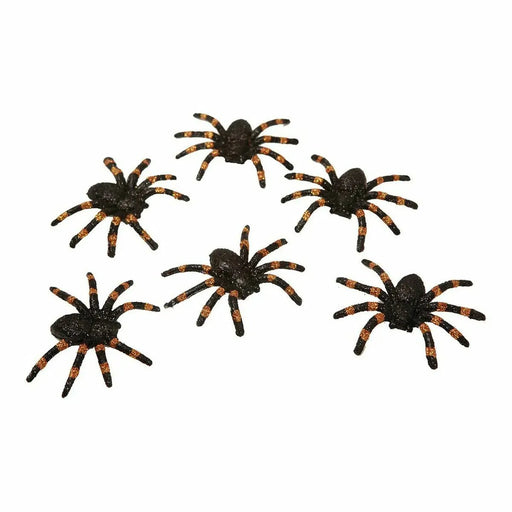 Halloween Decoration - Set of 6 Shiny Spiders - Little and Giant Explorers